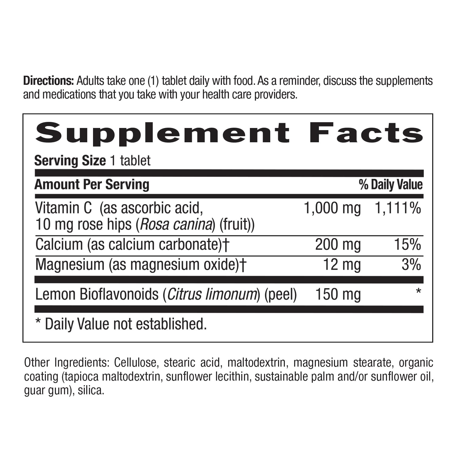 Country Life Buffered Vitamin C minerals icons illustrate calcium magnesium potassium buffering.
