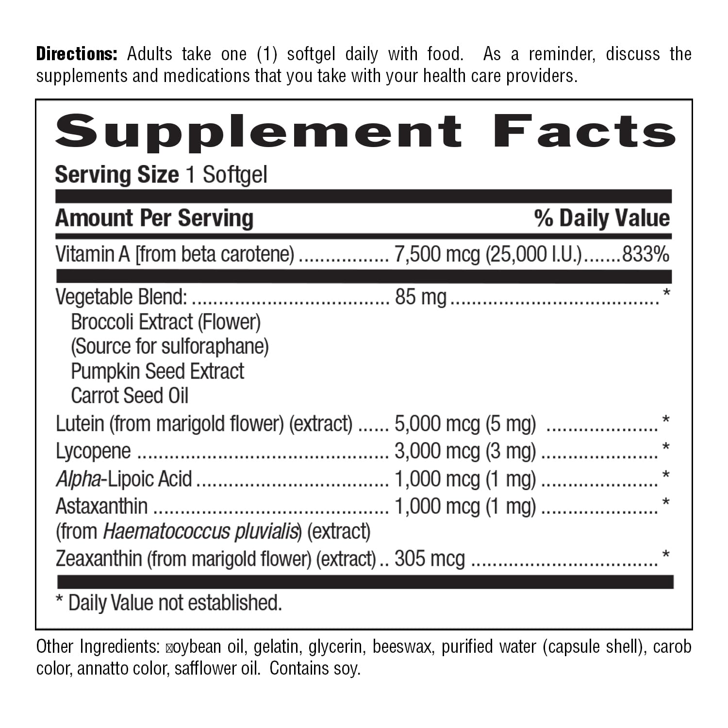 Country Life Carotenoid Complex lutein lycopene antioxidants for eye and overall support.
