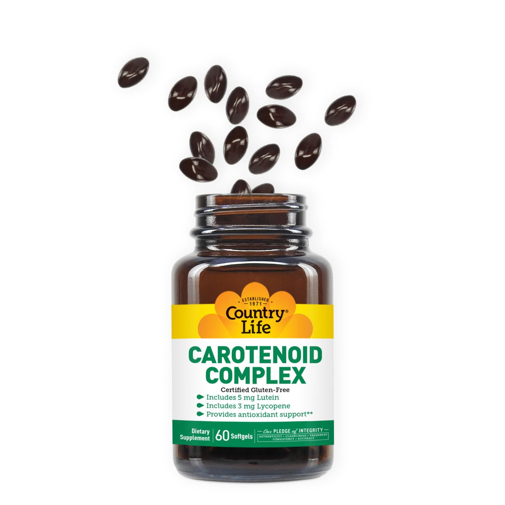 Country Life Carotenoid Complex vegetable blend 85mg with broccoli pumpkin and carrot seed.