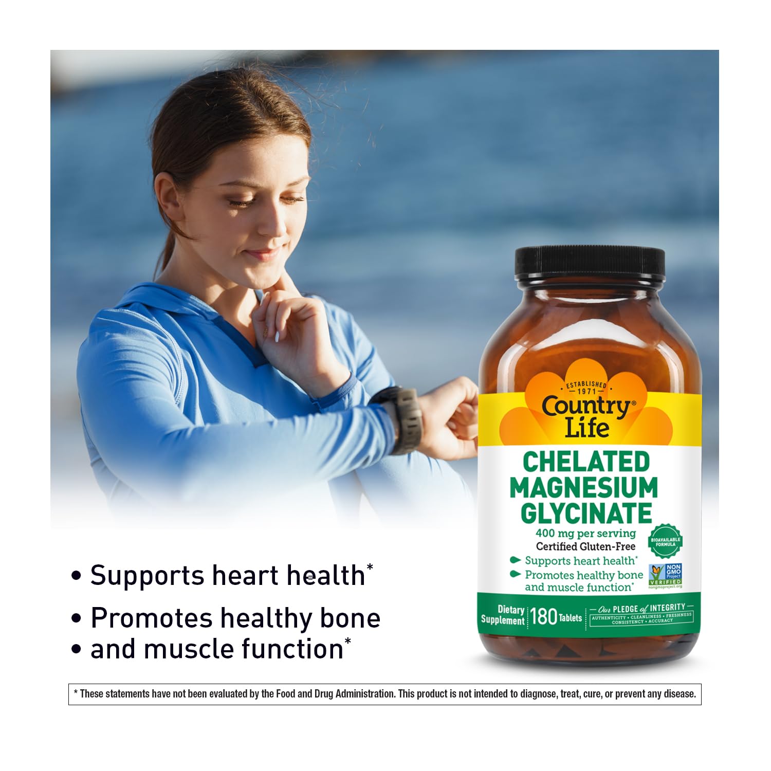 Country Life label shows gluten-free vegan halal certifications and non-GMO verification