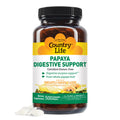 Country Life Chewable Papaya Enzymes for Digestion Support – Pineapple & Papaya Flavor, Papain & Protease (200 & 500 Wafers)