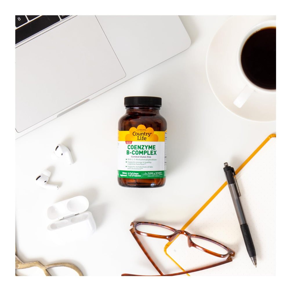 Country Life Coenzyme B-Complex capsules ready for easy daily dosing.