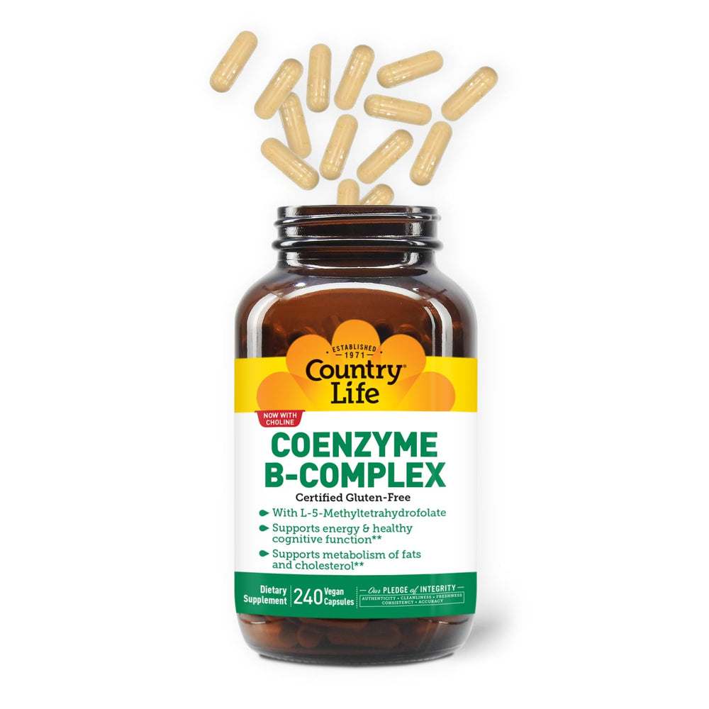 Country Life Coenzyme B-Complex testing seal indicating strict quality control
