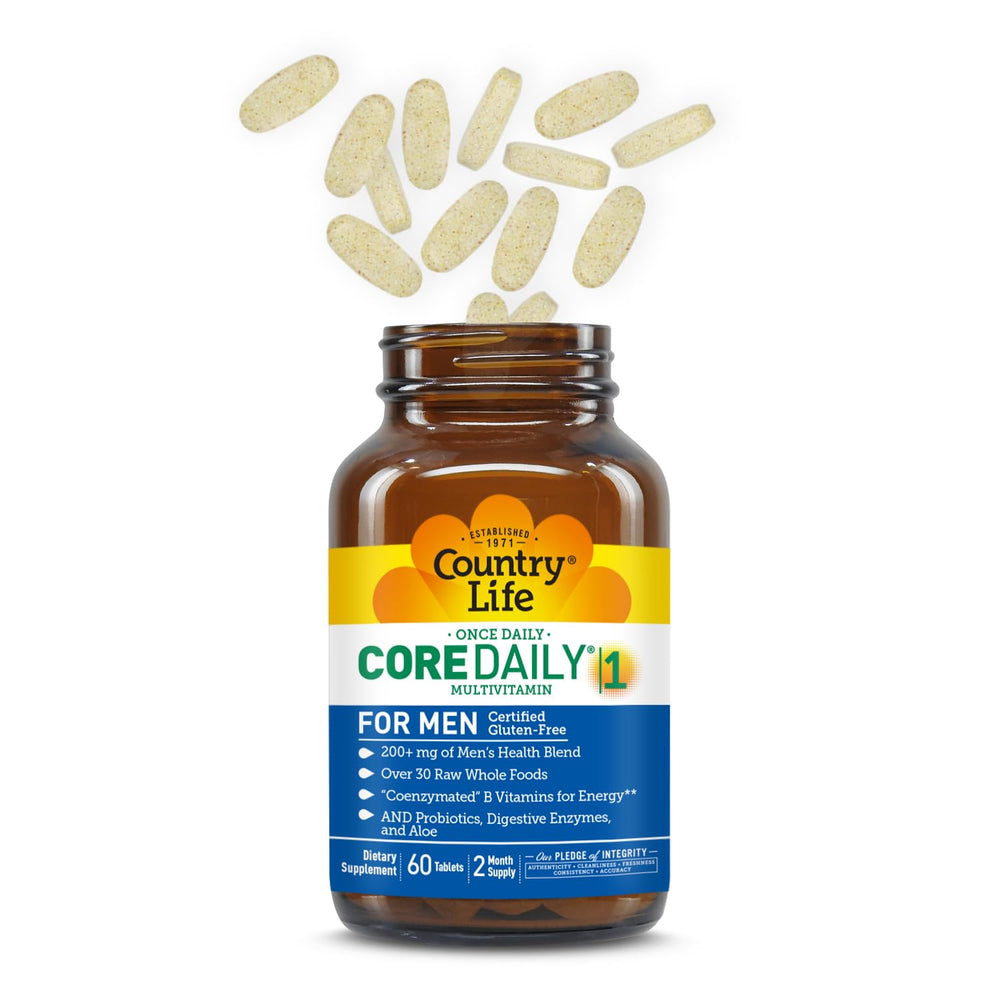 Country Life Core Daily-1 for Men probiotic capsule signals gut-friendly support.