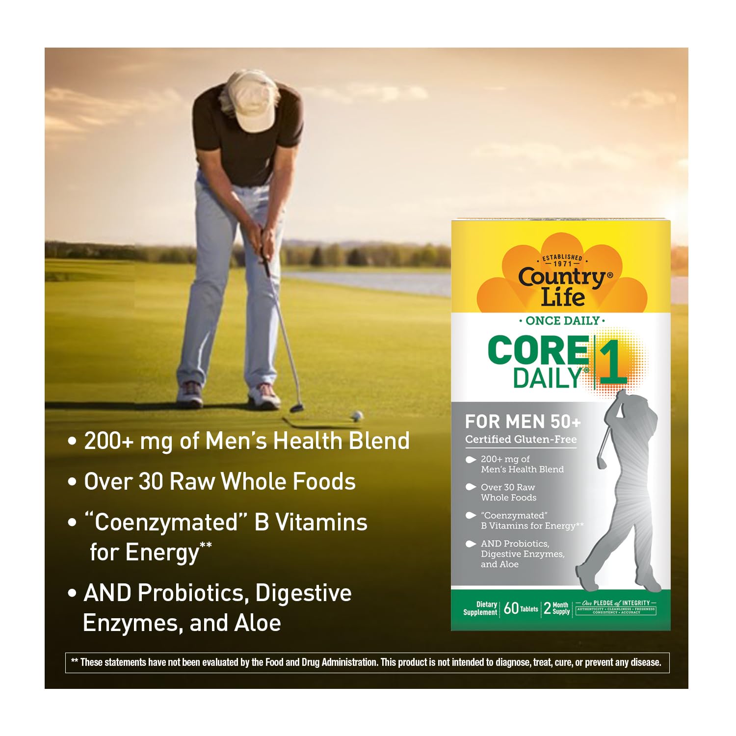 Country Life CORE Daily-1 Men 50+ saw palmetto and tomato lycopene components