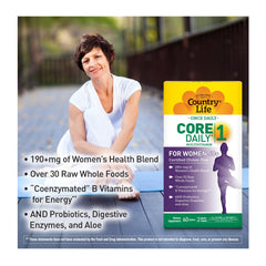 Country Life CORE Daily-1 bottle pouring pills for easy daily energy support