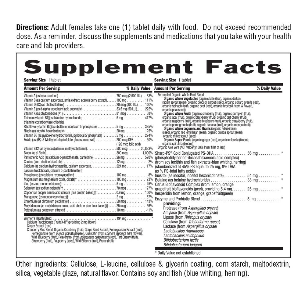 Country Life CORE Daily-1 ingredients list with whole foods and enzymes