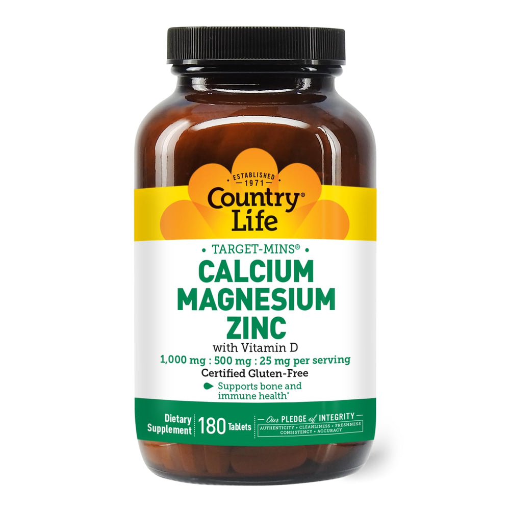 Country Life bottle with daily-use text and dosage directions visible