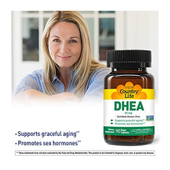 Country Life DHEA vegan-certified label signaling vegan-friendly supplement