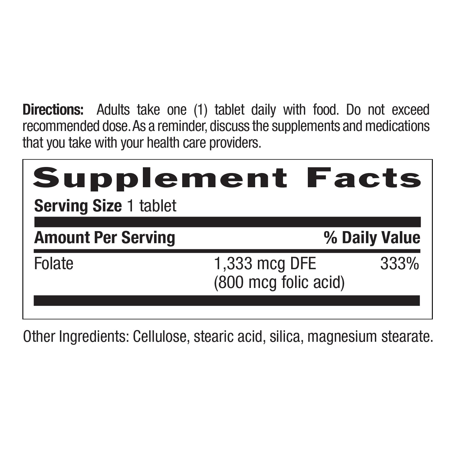 Country Life Folate 800 mcg tablets closeup showing compact daily use