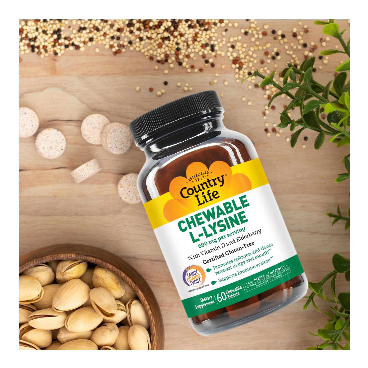 Country Life immune-support blend in a bottle for daily wellness routines.