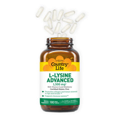 Country Life lysine with vitamin D and elderberry for immune support.