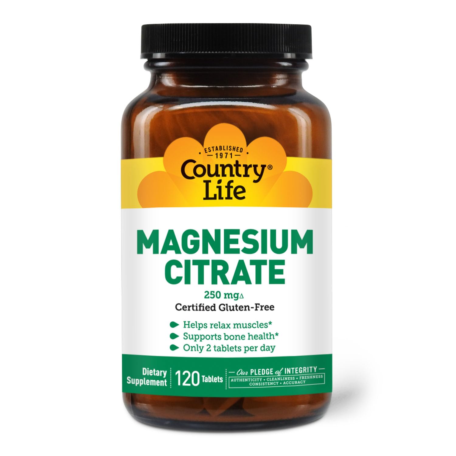 Country Life Magnesium Citrate serving size on label encourages consistency.