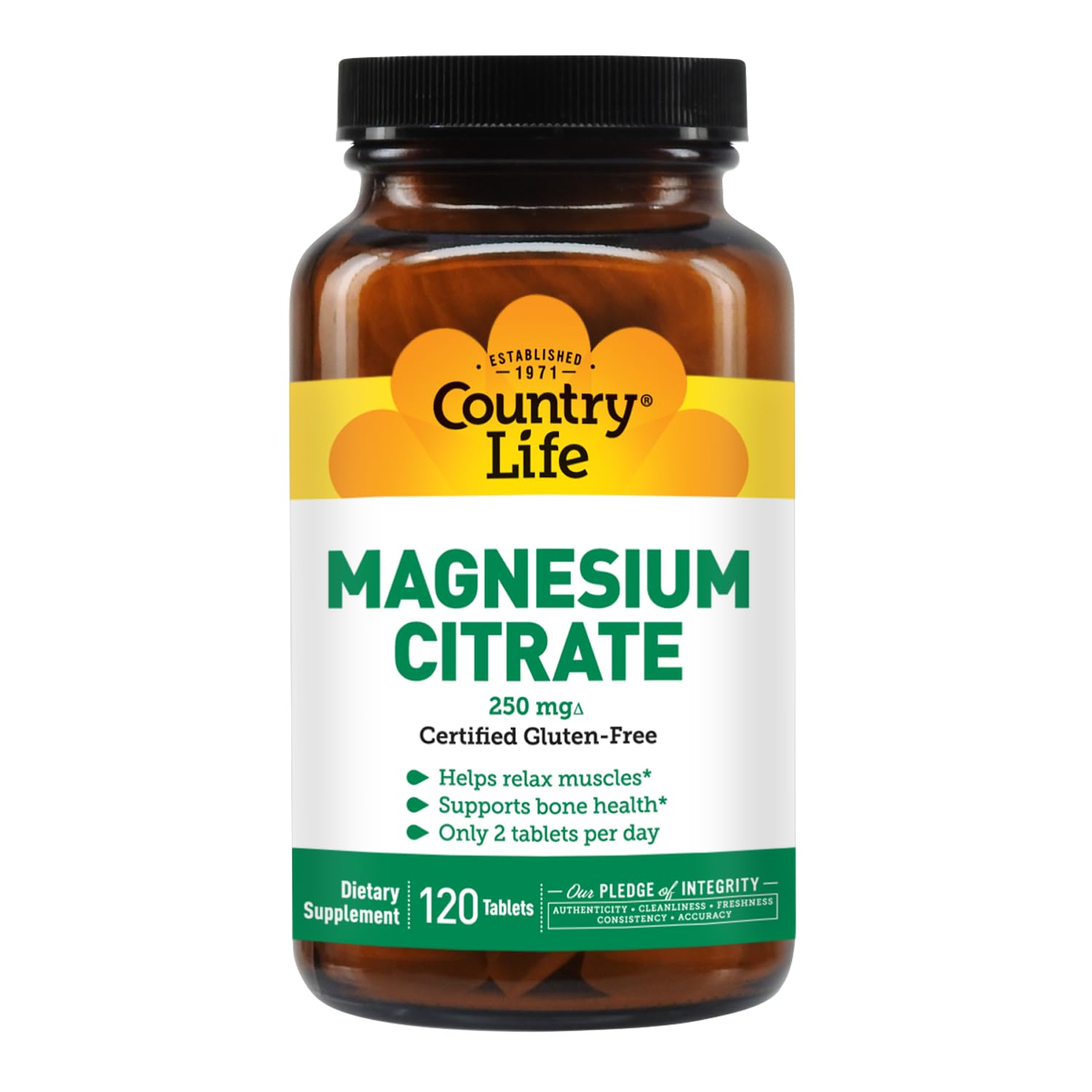 Country Life Magnesium Citrate packaging highlights trusted brand heritage.