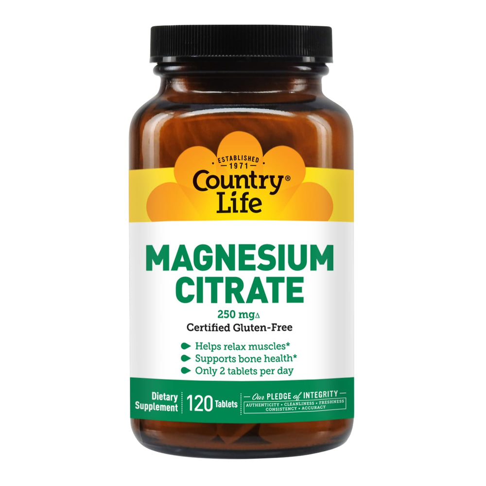 Country Life Magnesium Citrate packaging highlights trusted brand heritage.