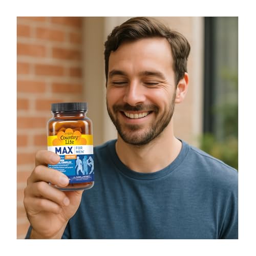 Country Life Max for Men retail shelf display highlights gluten-free formula