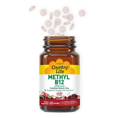 Country Life methyl B12 lozenges daily-use display for on-the-go supplementation
