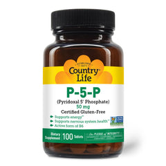 Country Life P-5-P capsules on a tray illustrating easy daily supplementation