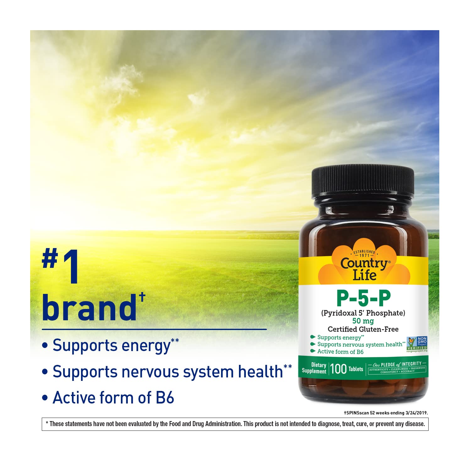 Country Life P-5-P vegan symbol emphasizes plant-based sourcing and ethics