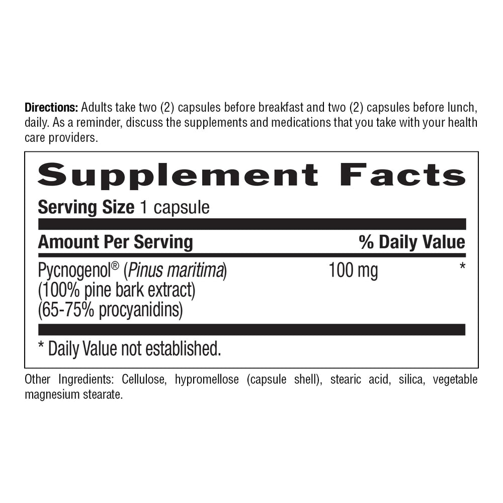 Country Life Pycnogenol 100mg packaging emphasizing durability and freshness.