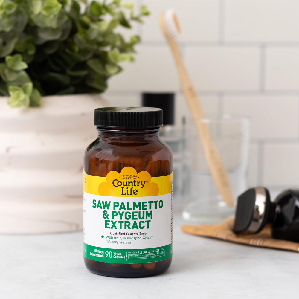 Country Life capsules close-up emphasizing urinary support and easy daily use