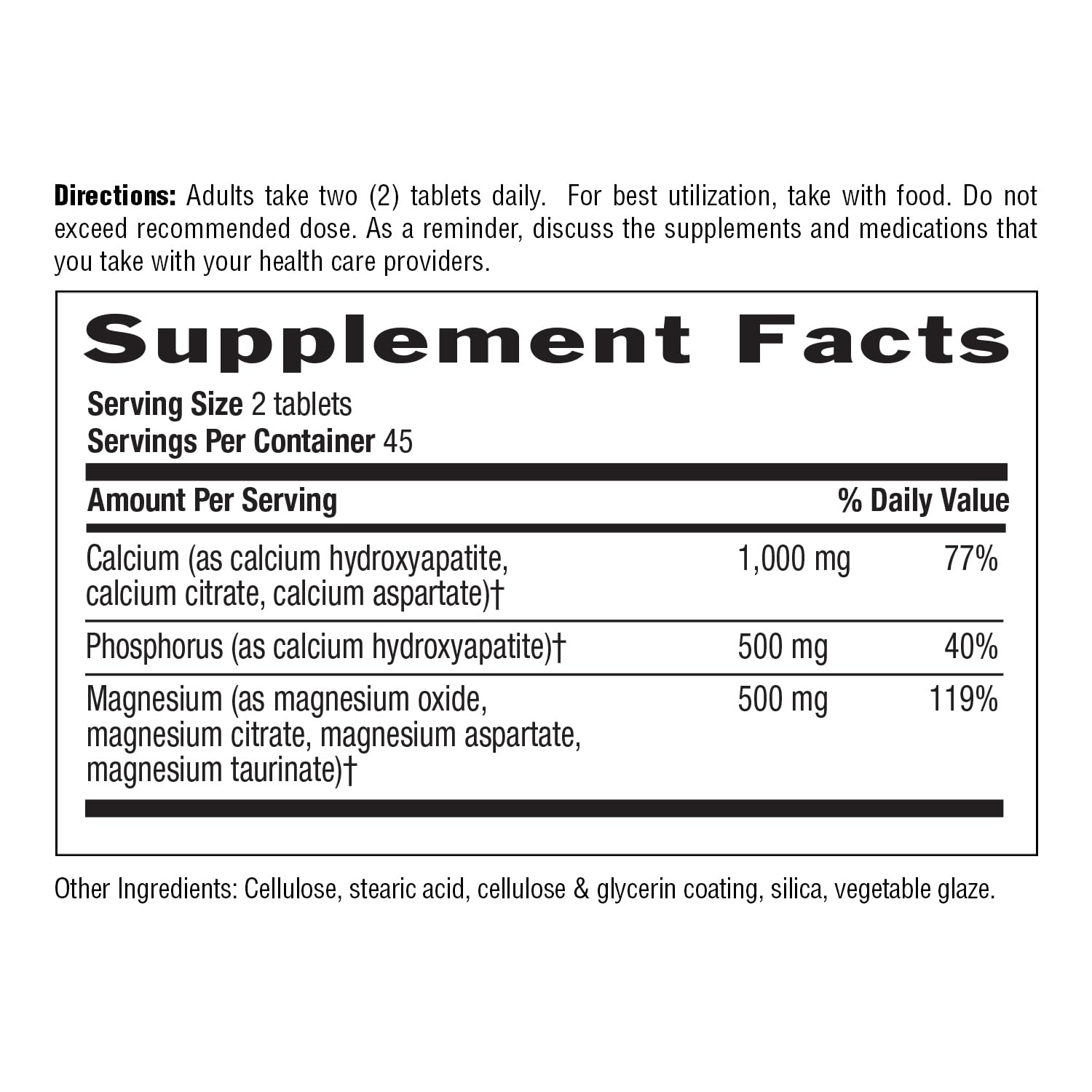 Bottled product shown with dosage scoop highlights 90 tablets per bottle.