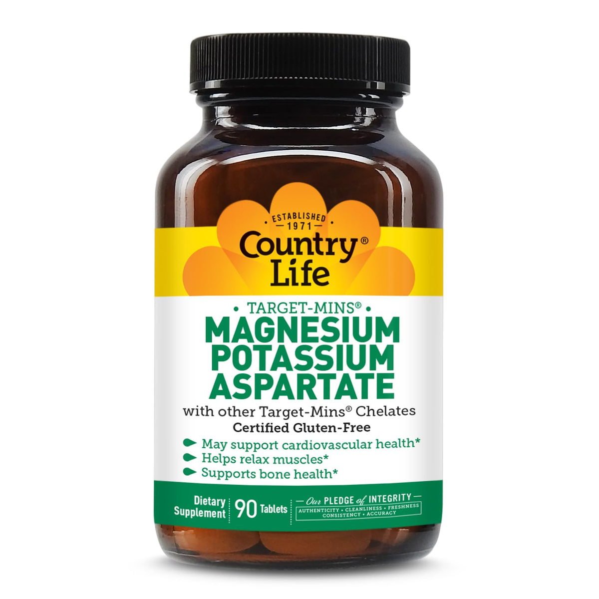 Country Life Target-Mins magnesium-potassium bottle front for daily mineral support