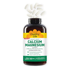 Country Life Target-Mins tablets closeup highlights calcium and magnesium for daily mineral intake.
