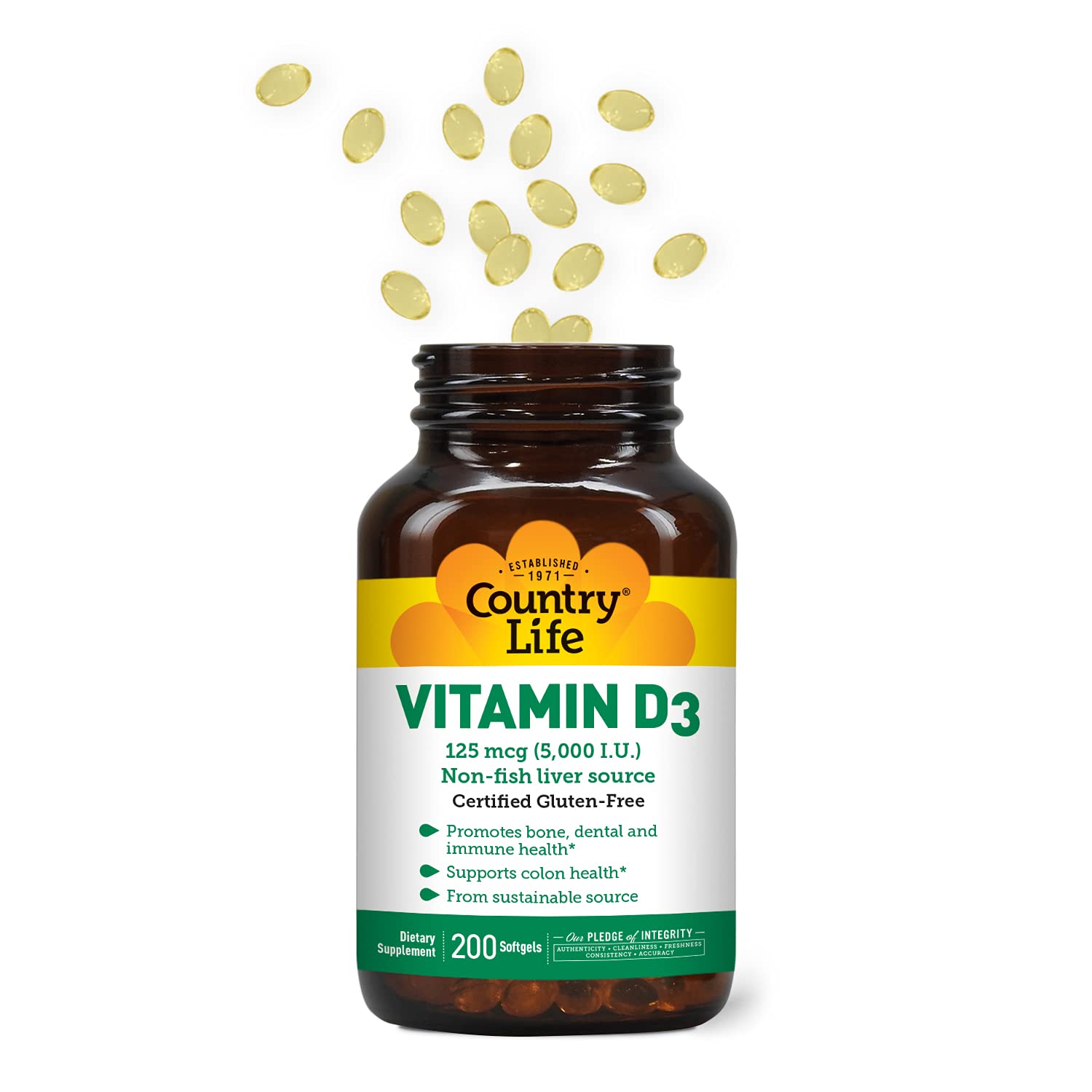 Country Life Vitamin D3 5000 IU dosing guide example