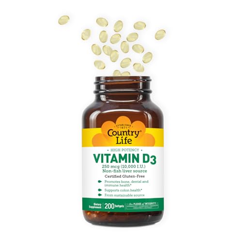 Country Life Vitamin D3 non-fish source label showing vegan-friendly option.