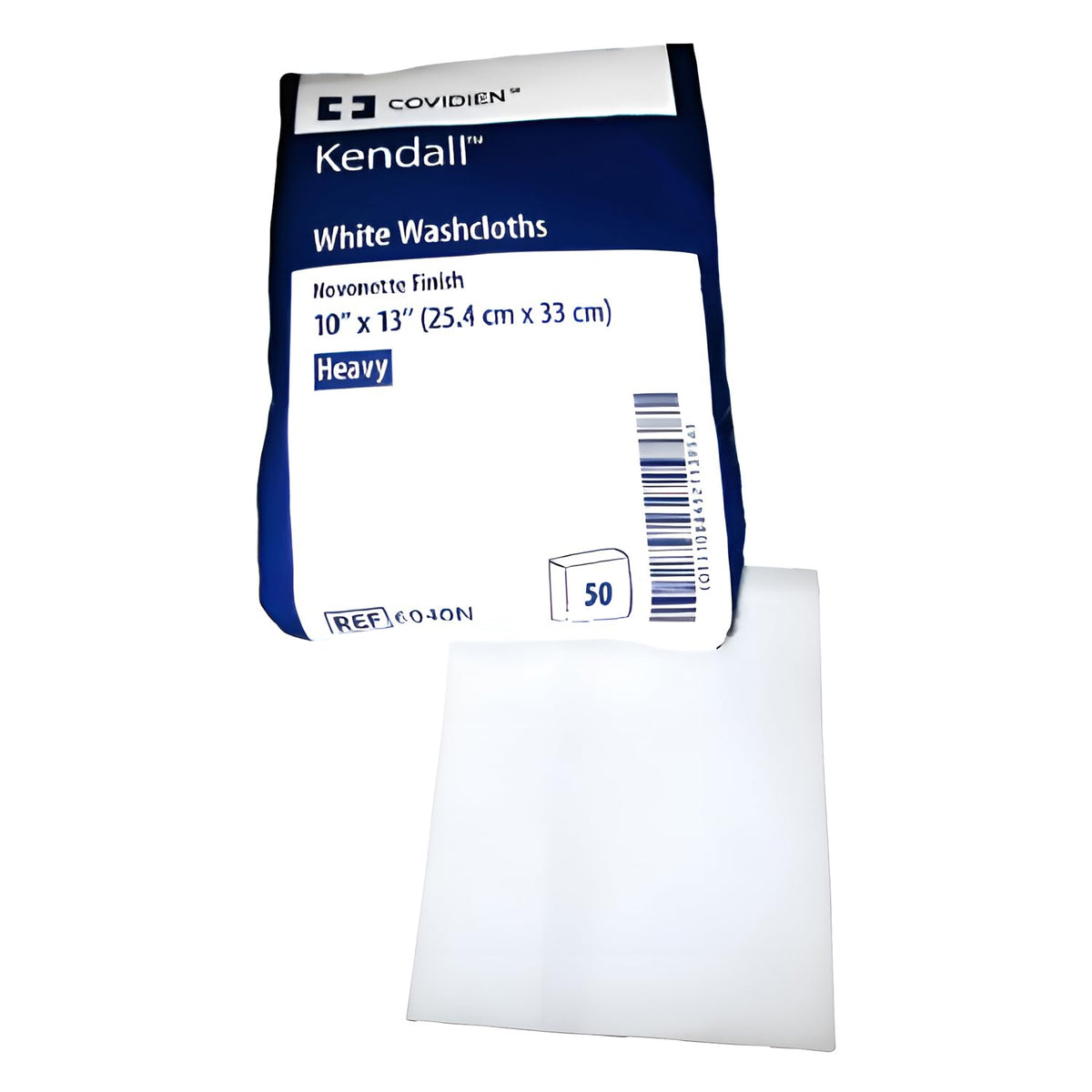 COVIDIEN Kendall washcloth with Novonette finish, 10x13 inches, highly absorbent for quick cleanups.
