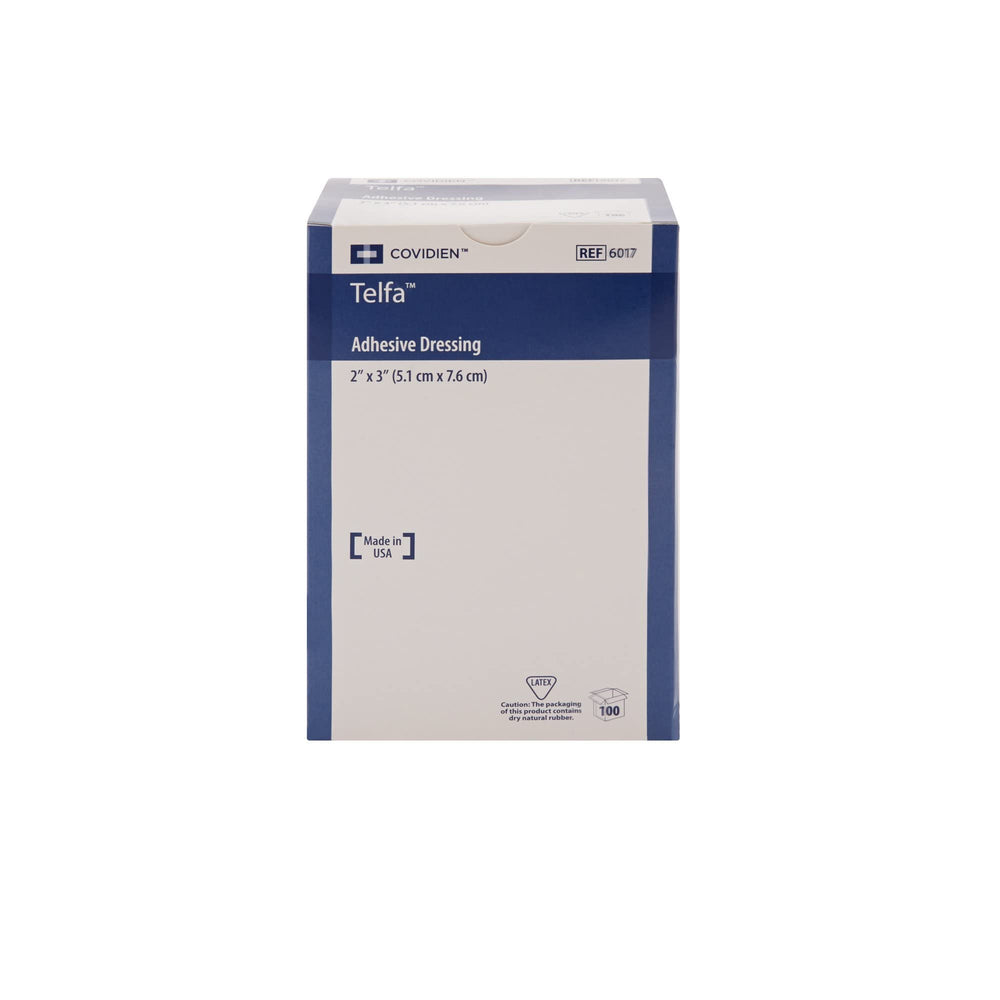 Covidien Telfa dressing showing perforated non-adherent film to prevent sticking