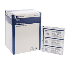 covidien telfa adhesive dressing close-up showing non-adherent film for gentle wound care