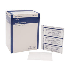 COVIDIEN Telfa ouchless dressing 3x4 with non-adherent film prevents sticking to wounds.