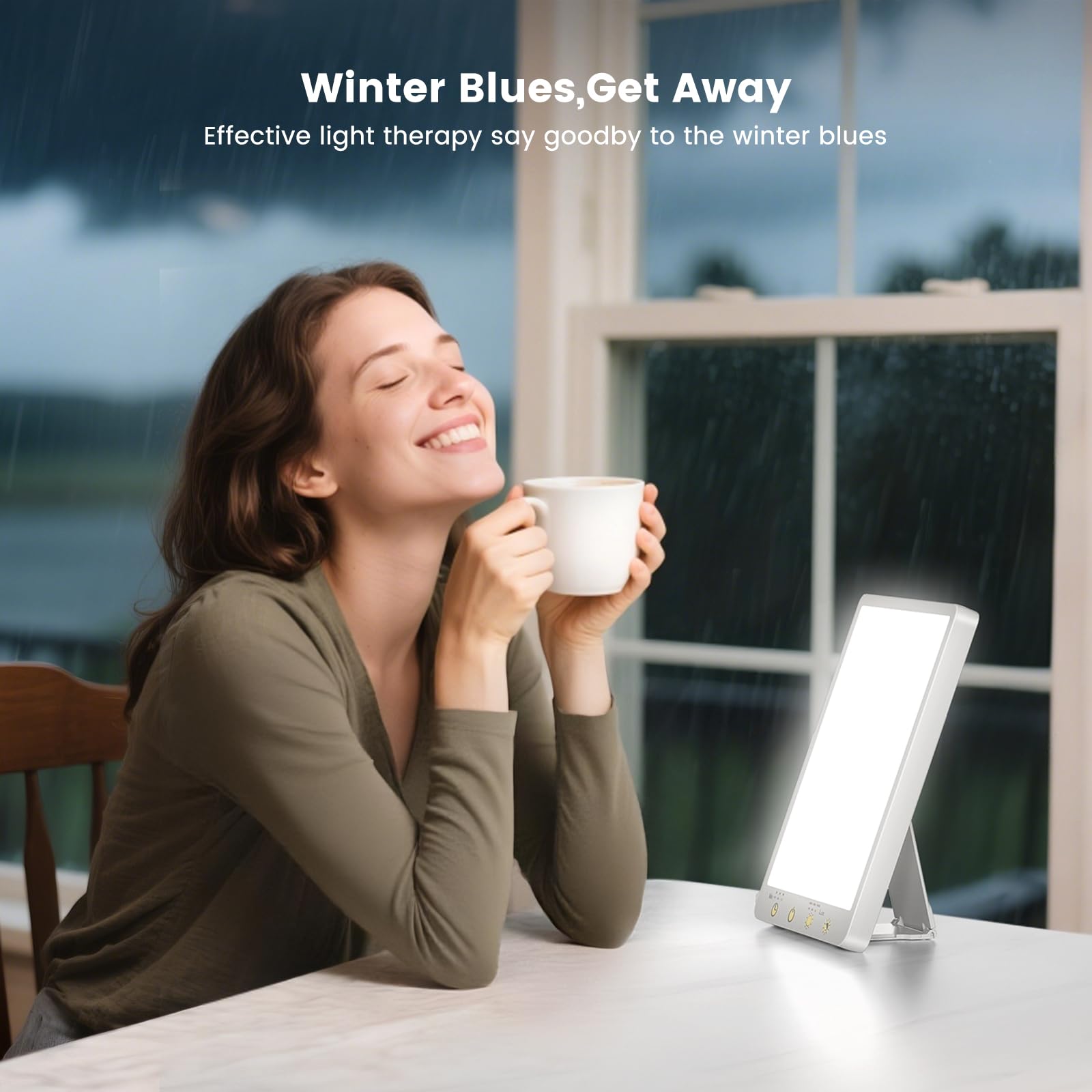 COVOZON Light Therapy Lamp wall-mount capability for space-saving placement