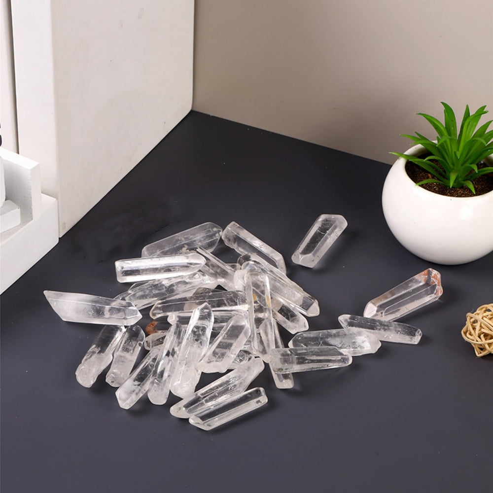 Covzoe clear quartz points office decor, calming presence on desk or shelf.