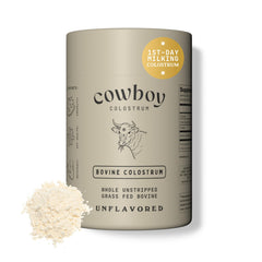 Cowboy Colostrum bottle being poured for immune support and gut health