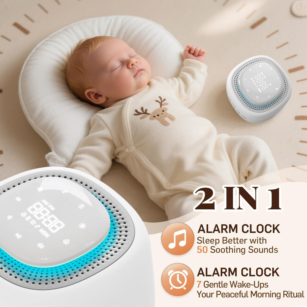 Coyeku Sound Machine offers 50 sounds for varied sleep options for all ages.