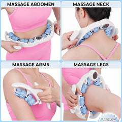 COZLOW cellulite massage roller blue detachable handles for versatile reach