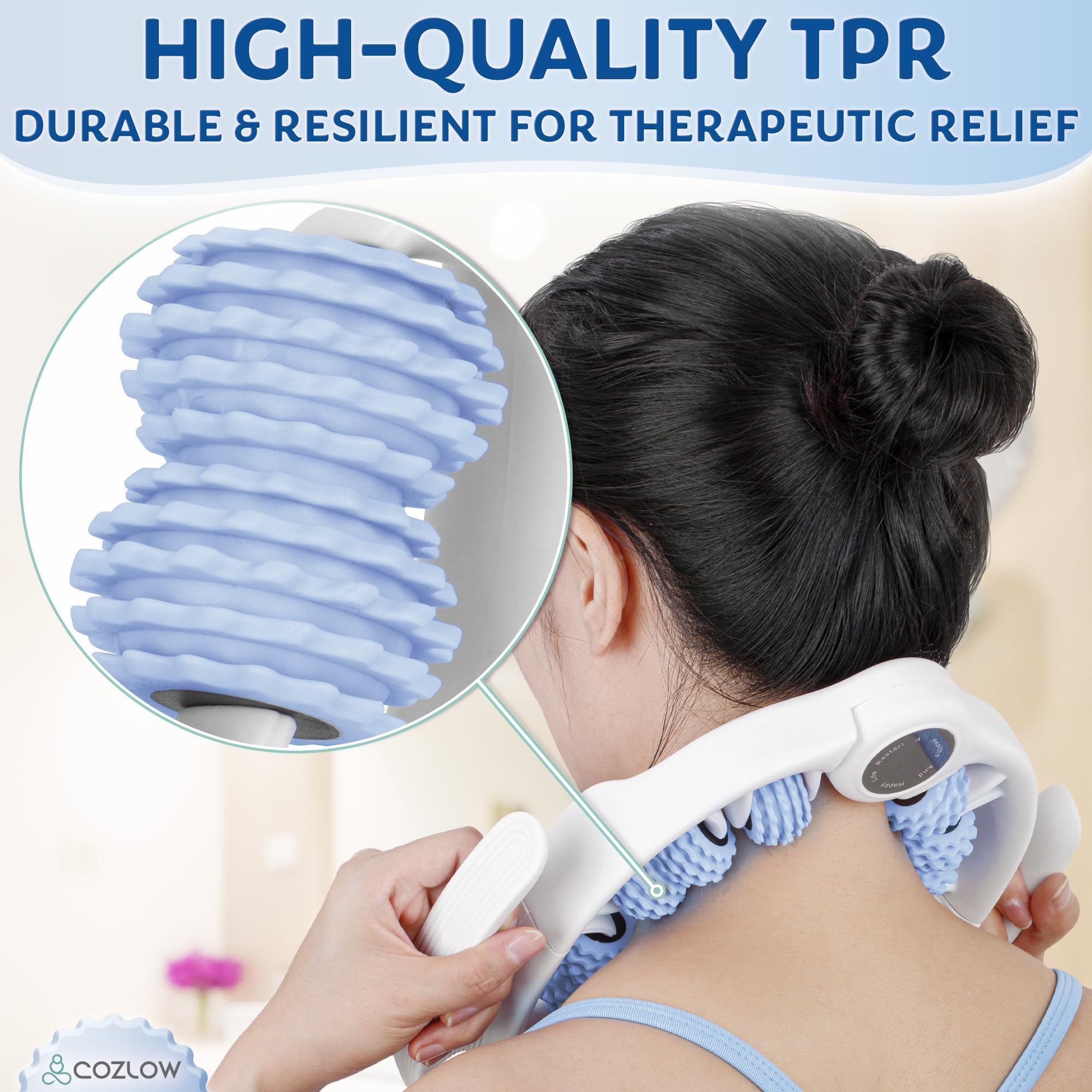 COZLOW cellulite massage roller blue leg-use for calves and thighs