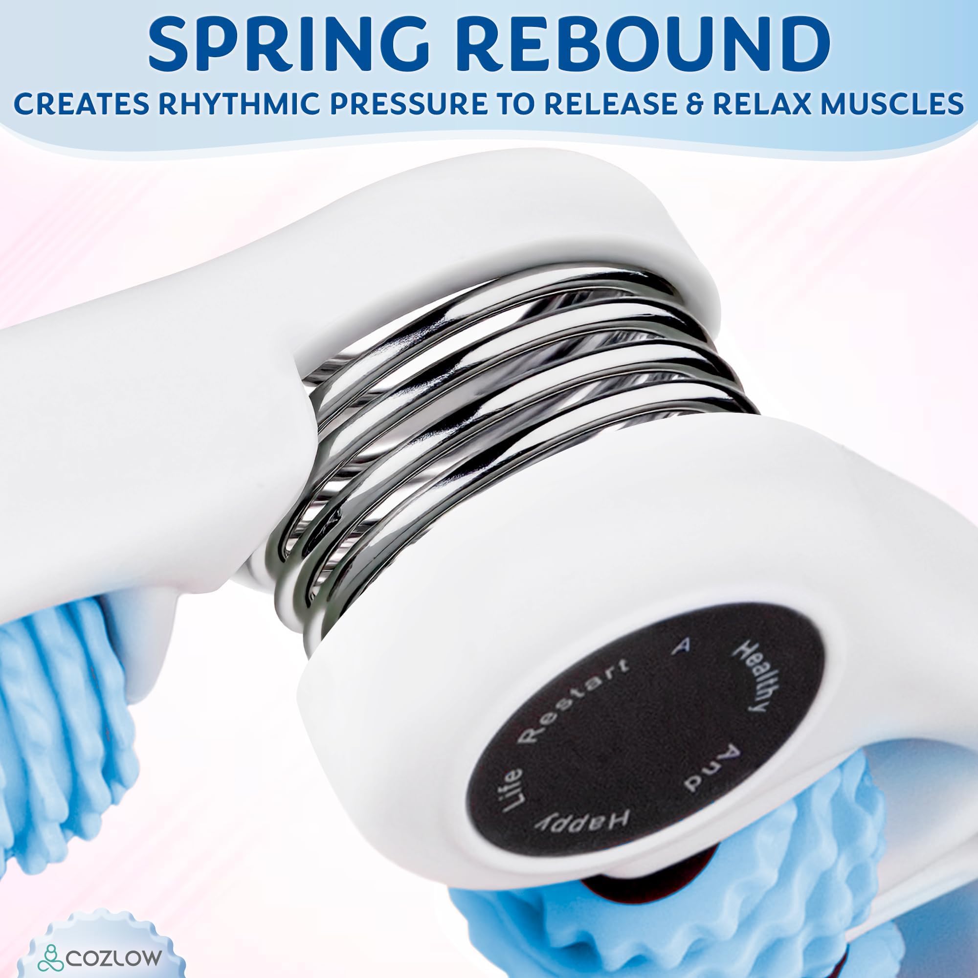 COZLOW cellulite massage roller blue TPU material offers soft, durable comfort