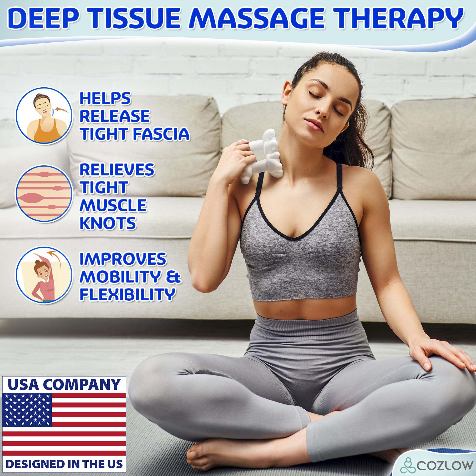 COZLOW Fascia Massage Tool concentrates on shoulder tension for fascia flexibility