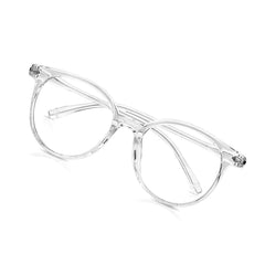 Craebuer clear glasses with round blue light protection for daily screen use.