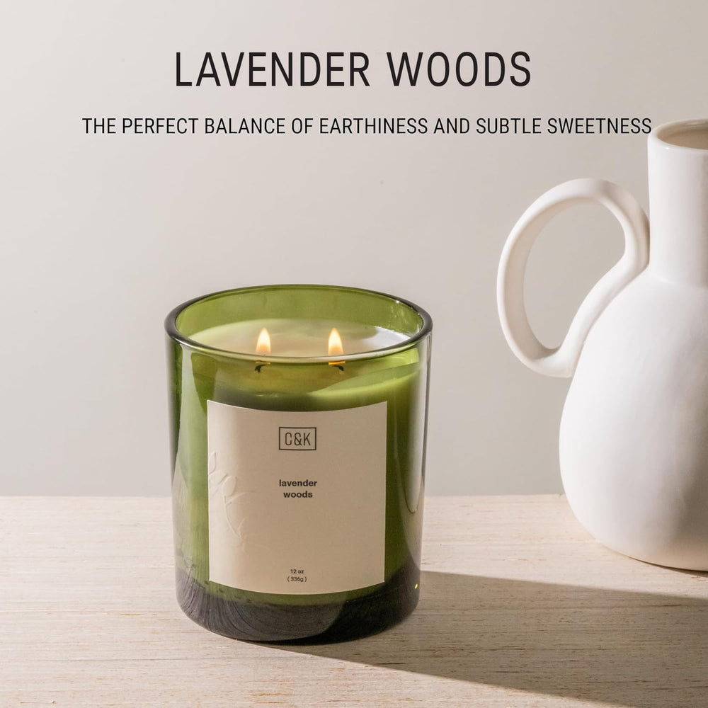Green collection glass jar candle by Craft & Kin complements modern decor