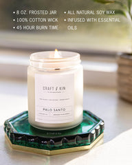 Gift-ready Craft & Kin holiday candle packaging for gifting
