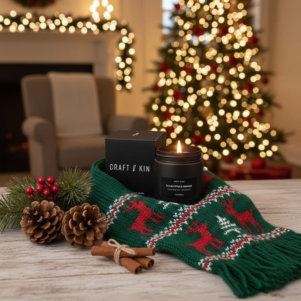 Craft & Kin soy wax candle with natural essential oils for a clean burn.