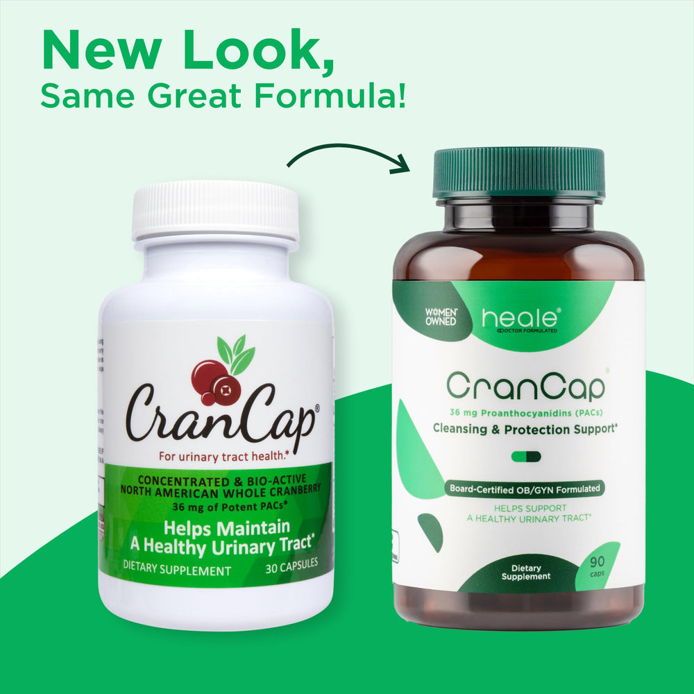 36 mg PACs label on CranCap bottle highlighting potency