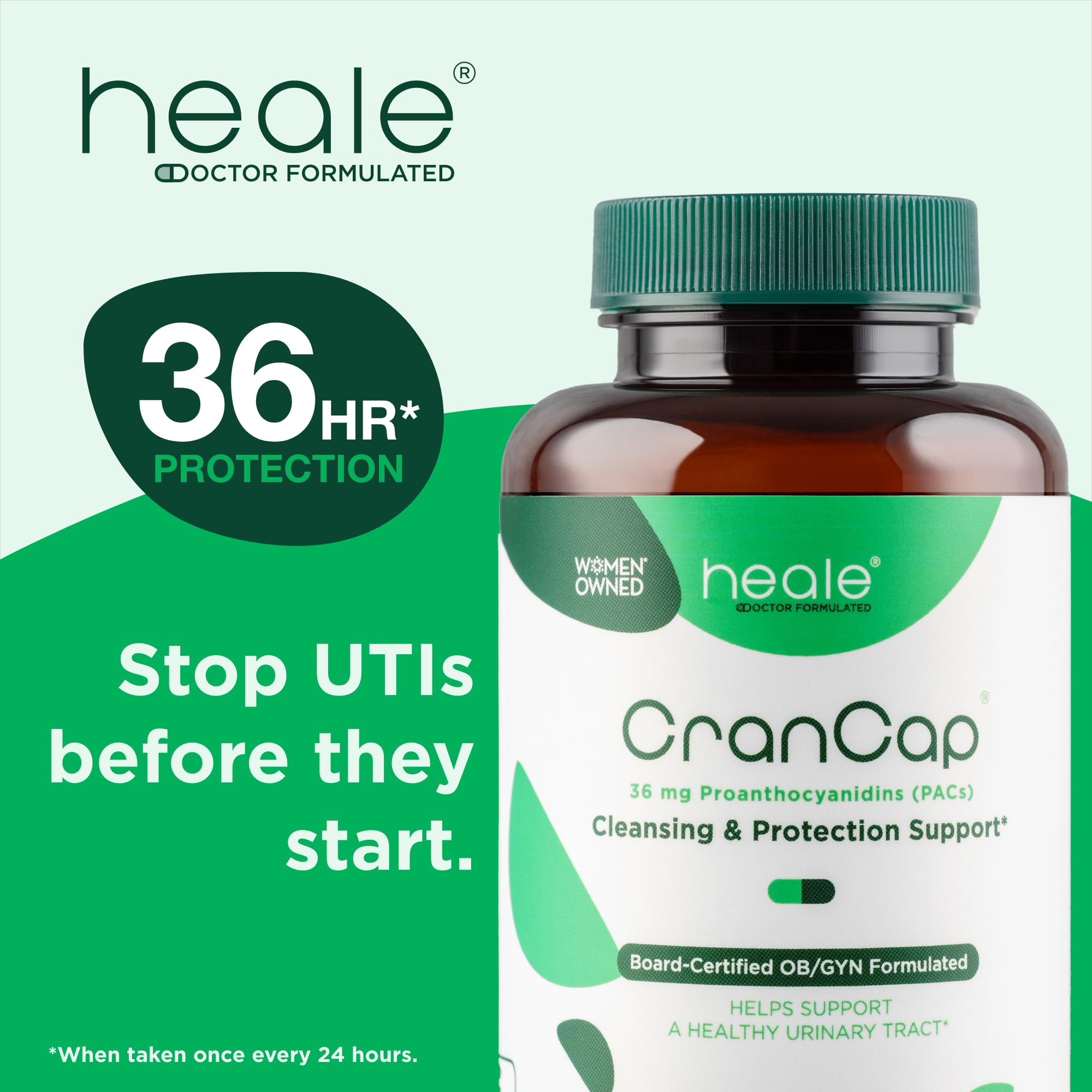 Pouring CranCap capsule from bottle for easy daily intake