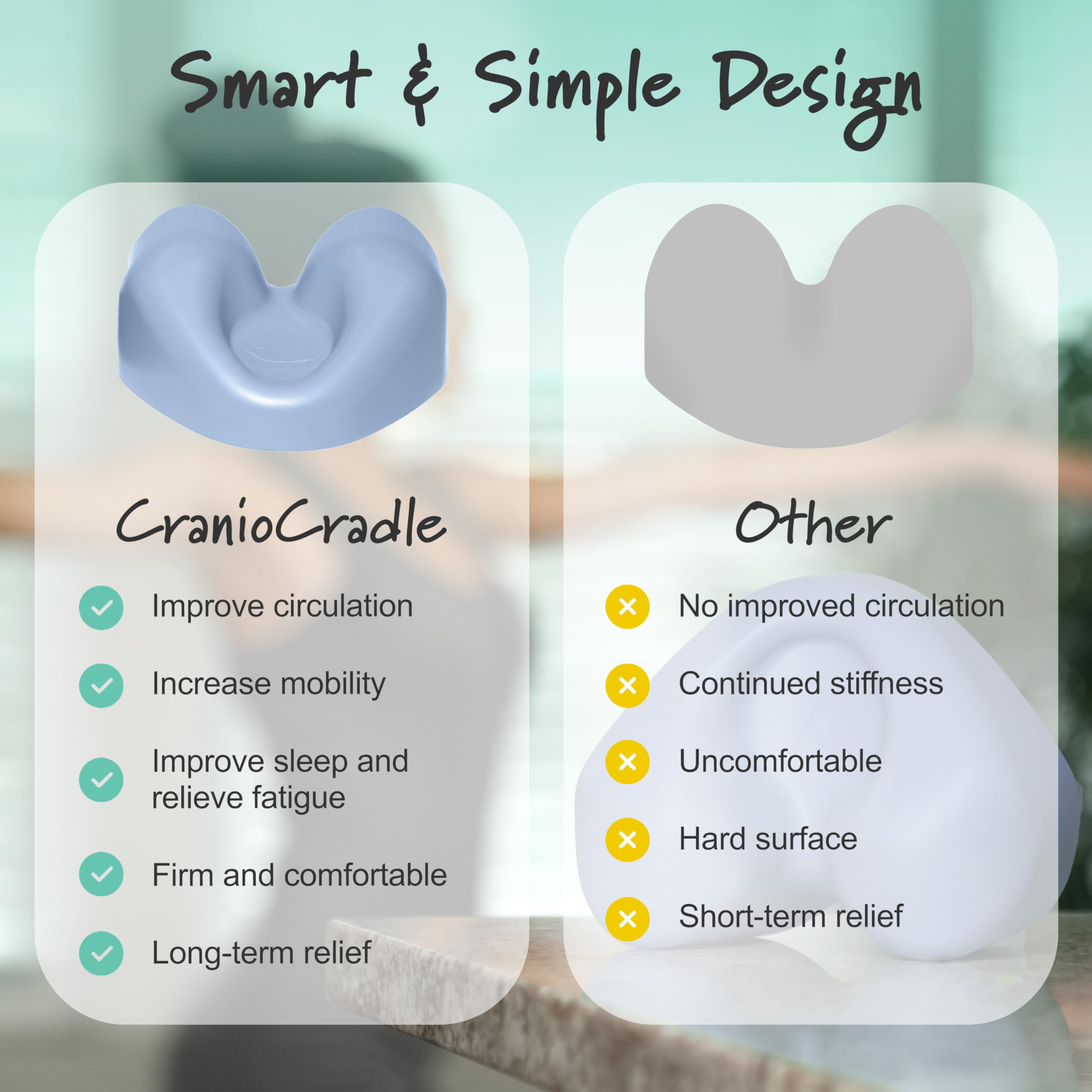 CranioCradle Sport ideal for office use to ease muscle tension.