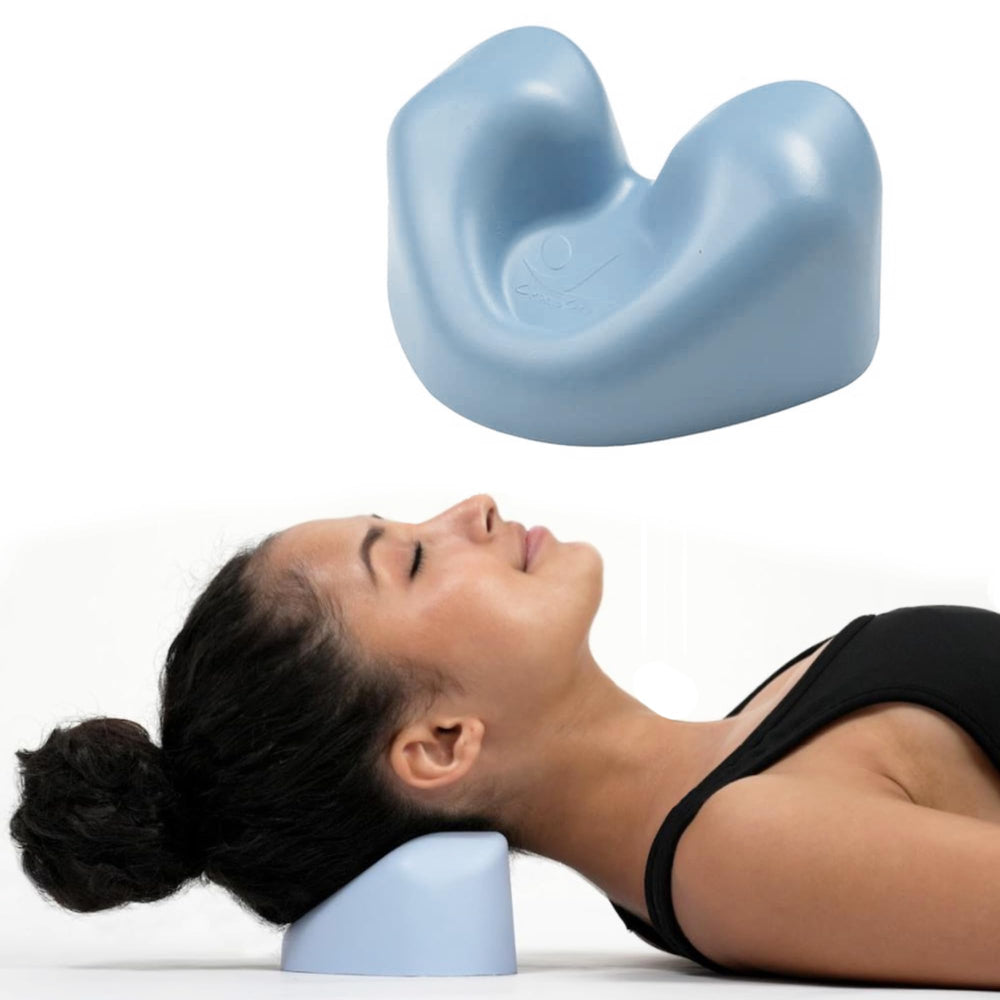 CranioCradle Sport under-head position for targeted neck relief.